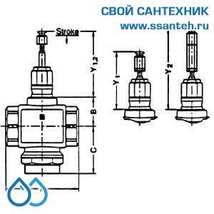 10109 Honeywell, V5011S1005 Клапан двухходовой (проходной) муфтовый, PN16, DN15, Kvs 0.63, 170 °C